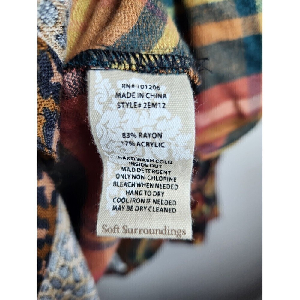 Soft Surroundings Icon Print Mix Tunic Shirt Black Thrush Sz M NWT *Flawed* - Picture 8 of 14